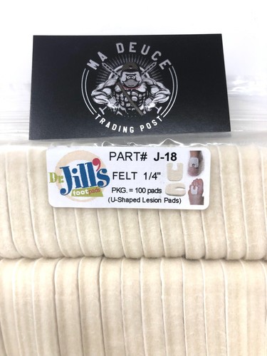 Menge 100 Dr. Jills Breit Filz 1/4 Dicke U-Form Hornhaut Pads