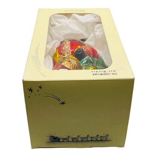 Seltener Weihnachtsbär Weihnachtsschmuck Glaswaren Kunst Studio handgefertigt mit Aufbewahrungsbox - Bild 19 von 23