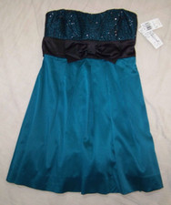 Speechless Strapless Dress - Jrs. 5 - Deep Teal / Black - New with Tags