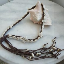 Vintage Women's Cowrie braided Belt. Rare Seashell belt from Ukraine.