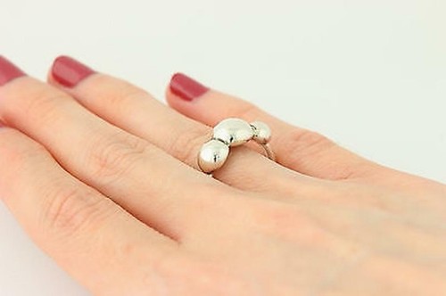 PANDORA | LIQUID SILVER TRIPLE BUBBLE RING ✪NEW✪ 190702 55 RARE RETIRED 925 ALE - Picture 9 of 11