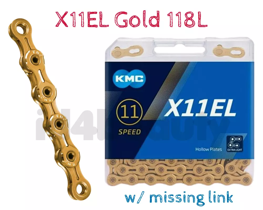 KMC 11speed X11EL Gold Chain New 118 Links