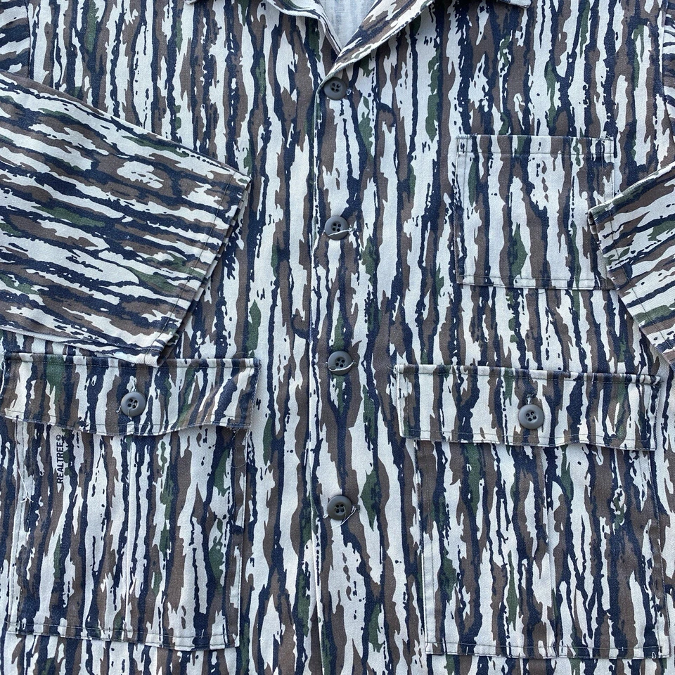 True 80s Vintage Spartan Realtree Camo Shirt Mens L Camouflage Hunting USA Made - Image 2 of 4