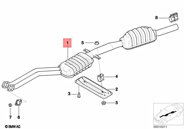 Genuine BMW E46 320Ci 320i 323Ci 323i 328Ci 328i Front Silencer 