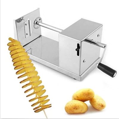 Manuelle Kartoffel Tower Chip Slicer Spirale aus Edelstahl Gemüsefrucht