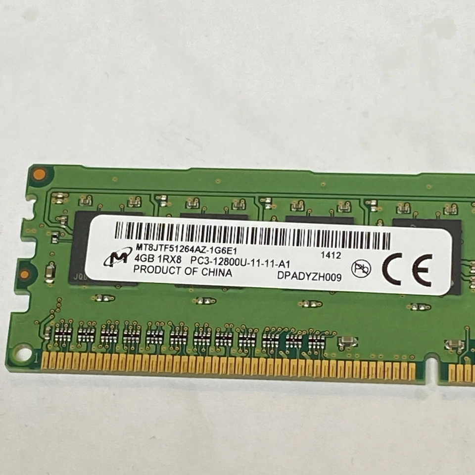 4GB Desktop Memory RAM Module - Micron 1Rx8 PC3-12800U | MT8JTF51264AZ-1G6E1 - Image 2 of 3