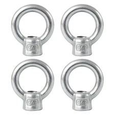 4 Packs 316 Stainless Steel Eye Nuts 3/8" UNC Female Thread Fasteners