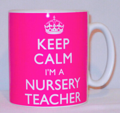 Keep Calm I'm A Nursery Teacher Tasse personalisiert lustig Grundschulempfang Geschenk