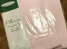 2 Sealed vintage pink pillow cases American linen cotton/poly standard 20x30