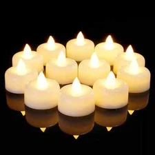 LED Tea Lights12 Pack Flameless LED Tea Lights Candles Battery Operated NEW