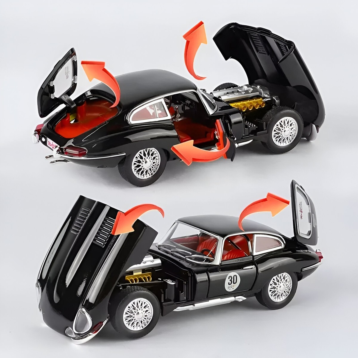 1:24 Jaguar E-Type Vintage Alloy Diecast Car - 1961 Classic Model