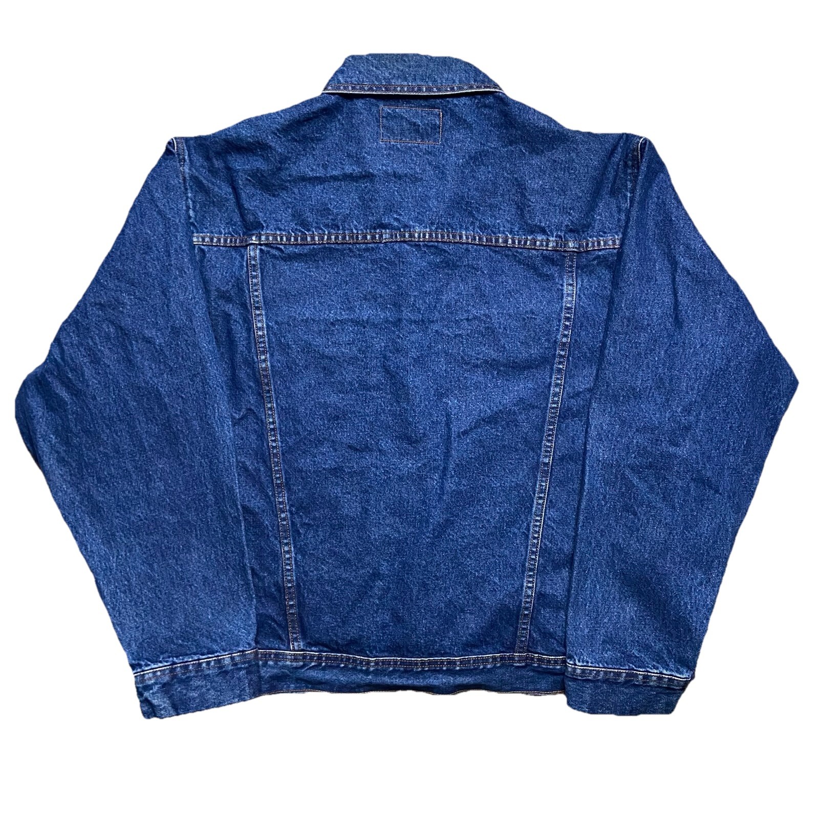 Vintage USA Wrangler Trucker Jean Jacket XL Blue Denim Long Sleeve 90s Button