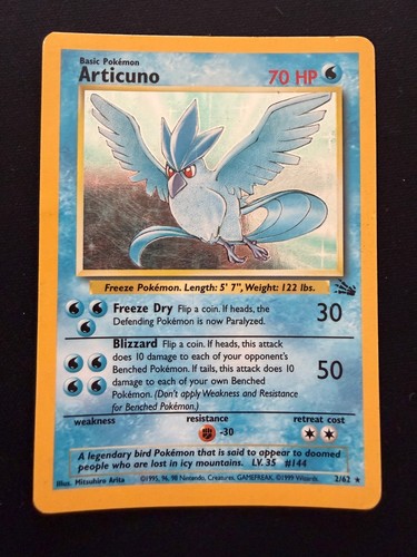 Pokemon Fossil Articuno Holo Rare 2/62