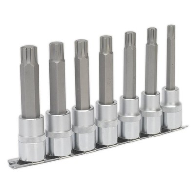 Sealey Premier Ribe Socket Bit Set 1/2''Sq Drive 100mm 7pc AK6235