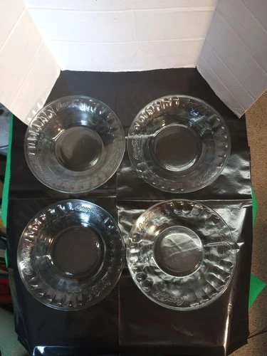 Coca-Cola 4Pc Vintage Glass Embossed Bowls