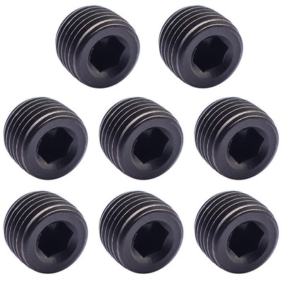 8PCS 1/2''NPT Male Pipe Plug Fitting Black Carbon Steel Pipe Plug Set Internal He