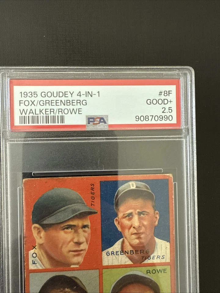 Goudey 1935 4 en 1 #9F Fox/Greenberg/Walker/Rowe - SGC 2,5 Foto 2 de 4