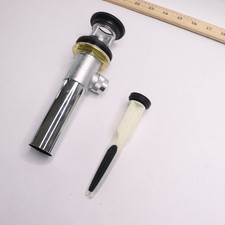 PF Water Works Easy Install/Remove Stopper Pop-Up Drain Brass Body w/ Overflow
