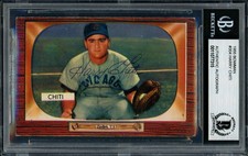 Harry Chiti Autographed Signed 1955 Bowman Card #304 Chicago Cubs Beckett BAS