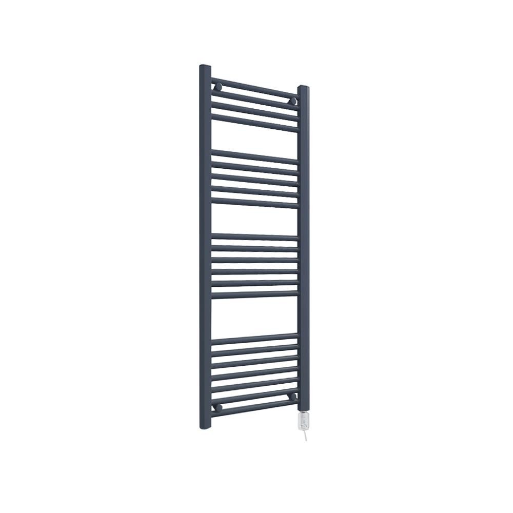 Straight Anthracite Electric Towel Rail Thermostatic 300W Element 400mm x 1200mm