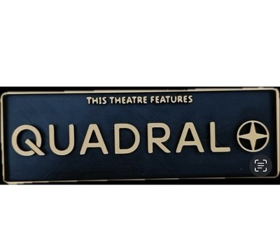 Deko Quadral Theater Logo Schild Aufsteller Kino klein 17,5 cm groß 22 cm