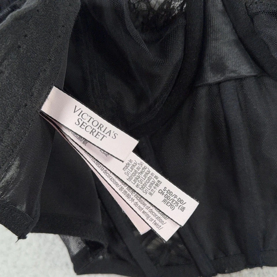 Victoria's Secret Bustier Corsé Sujetador Top Mujer Pequeño DD Terciopelo Encaje Malla Lencería Foto 3 de 4
