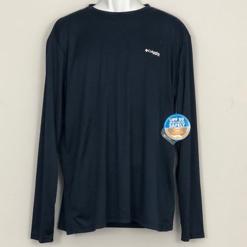 Columbia PFG Long Sleeve Shirt Men L Blue Omni-Shade UPF 50 Sun Fishing Gorpcore