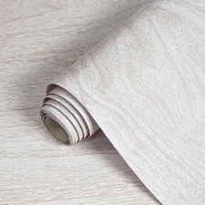 White Wood Contact Paper for Cabinets and Drawers Wood Grain Peel and Stick