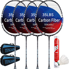 Professional Badminton Racket Set of 4 with Shuttlecocks for Indoor/Outdoor Play