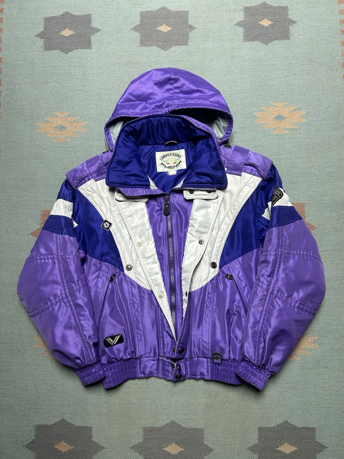 Vintage Phenix ski jacket colorblock hooded snowboard distressed men’s medium