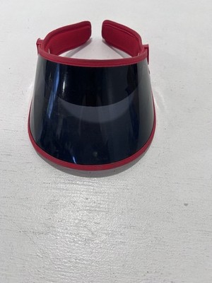 Vintage Mtn Dew logo Unisex  Visor Red With Plastic Cover
