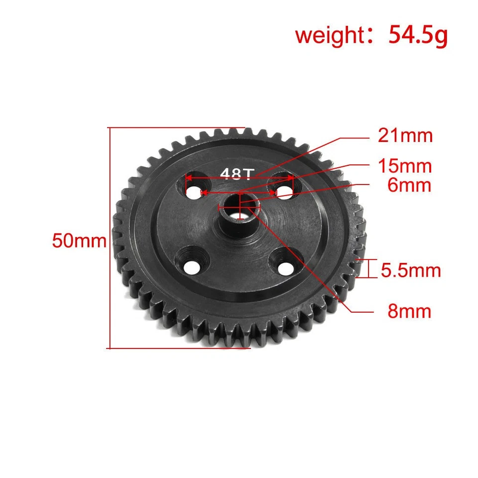 RC Car Upgrade Parts 46T 48T Gear Differentials For KM 1/7 E8082 Desert Trucks - Image 2 of 4