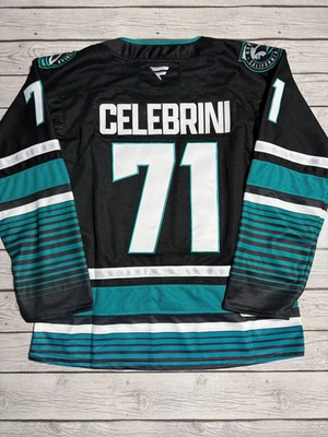 #ad San Jose Sharks #71 Macklin Celebrini Black Stitched Jersey $89.95