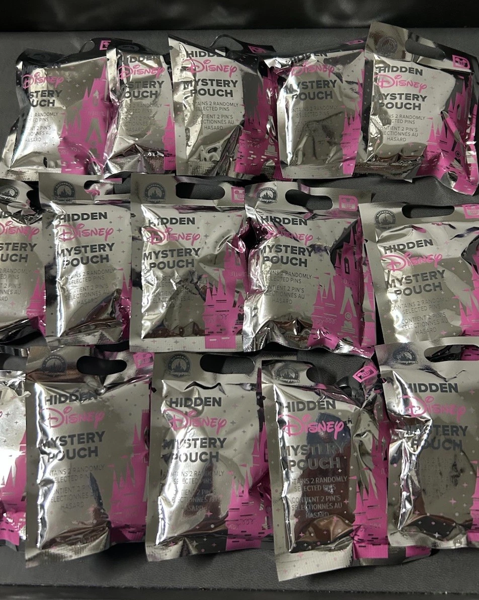 5 SEALED 2025 Walt Disney World Hidden Disney Mystery Pouch Wave B (10 Pins)