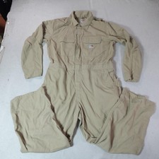 Carhartt FR Coveralls Mens 46 Short Khaki Flame Resistant Tecasafe Plus HRC 2