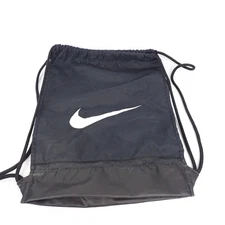 Nike Drawstring Gym Sack Backpack Training Bag Black with White Swoosh Logo
