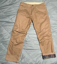 Kuhl Hot Rydr Pants Mens 34x30 Flannel Lined Light brown  Canvas Outdoor