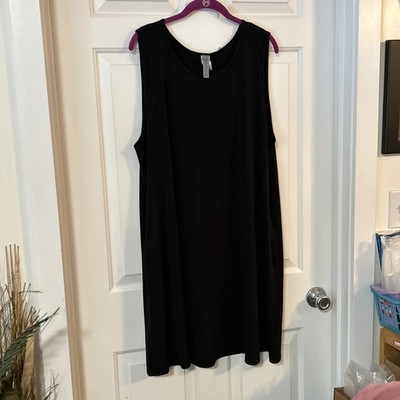 Honeyme Curvy XXL Sleeveless Black Knit Knee Length Dress