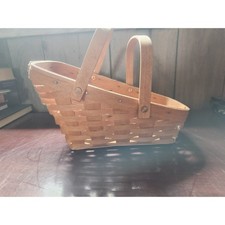 Longaberger Handwoven Shopping Tote Basket Single Arch Handle