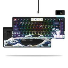 Wired Mechanical Gaming Keyboard with OLED Display Full Key Hot-Swappable New