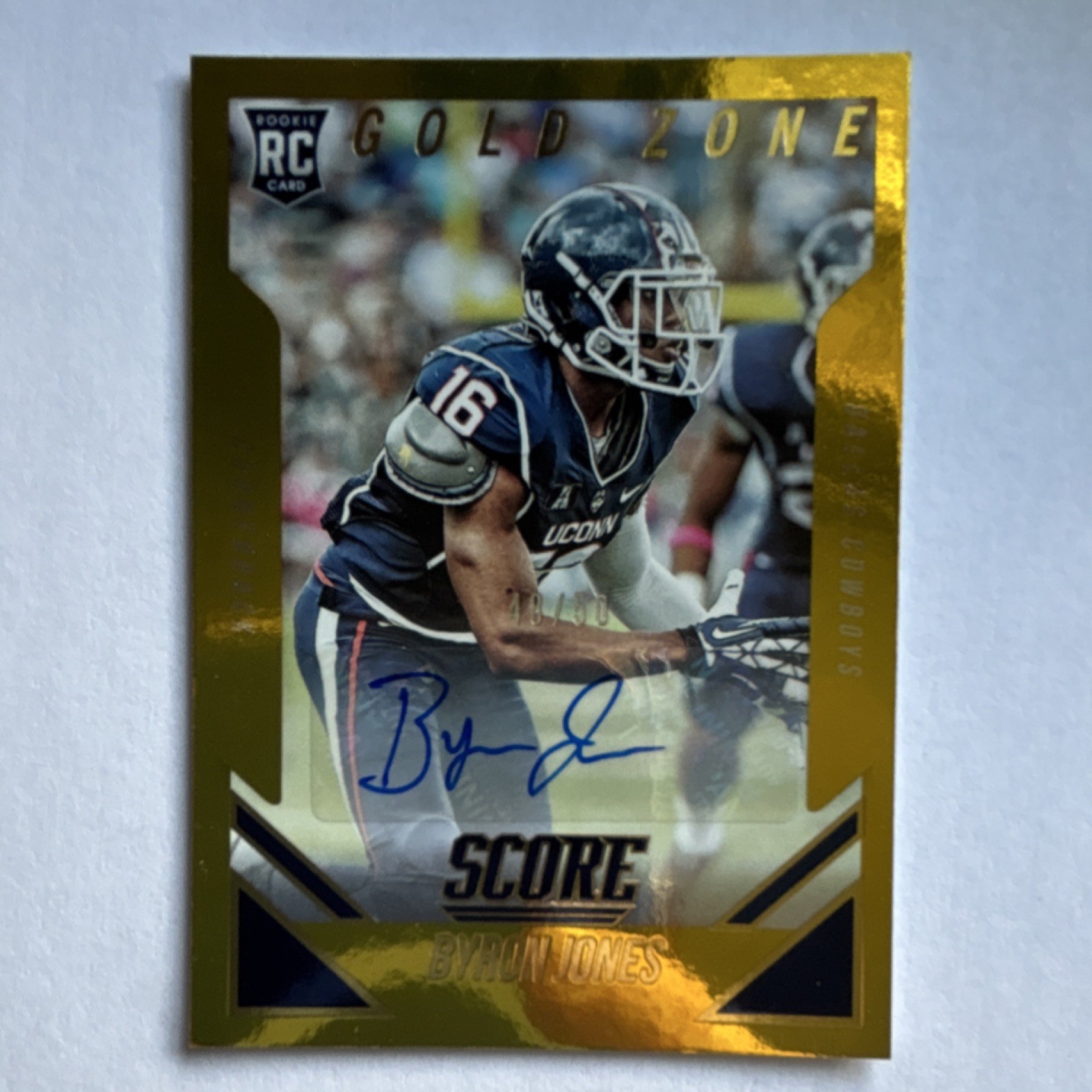Byron Jones Panini Score #361 Autograph-Gold Zone