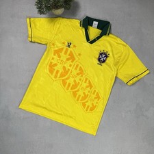 Vintage Fly Hawk Brazil National Team Soccer Jersey Football Shirt Size L