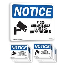 Video Surveillance In Use On These Premises OSHA Notice Sign, Decal 5 or 10 Pack