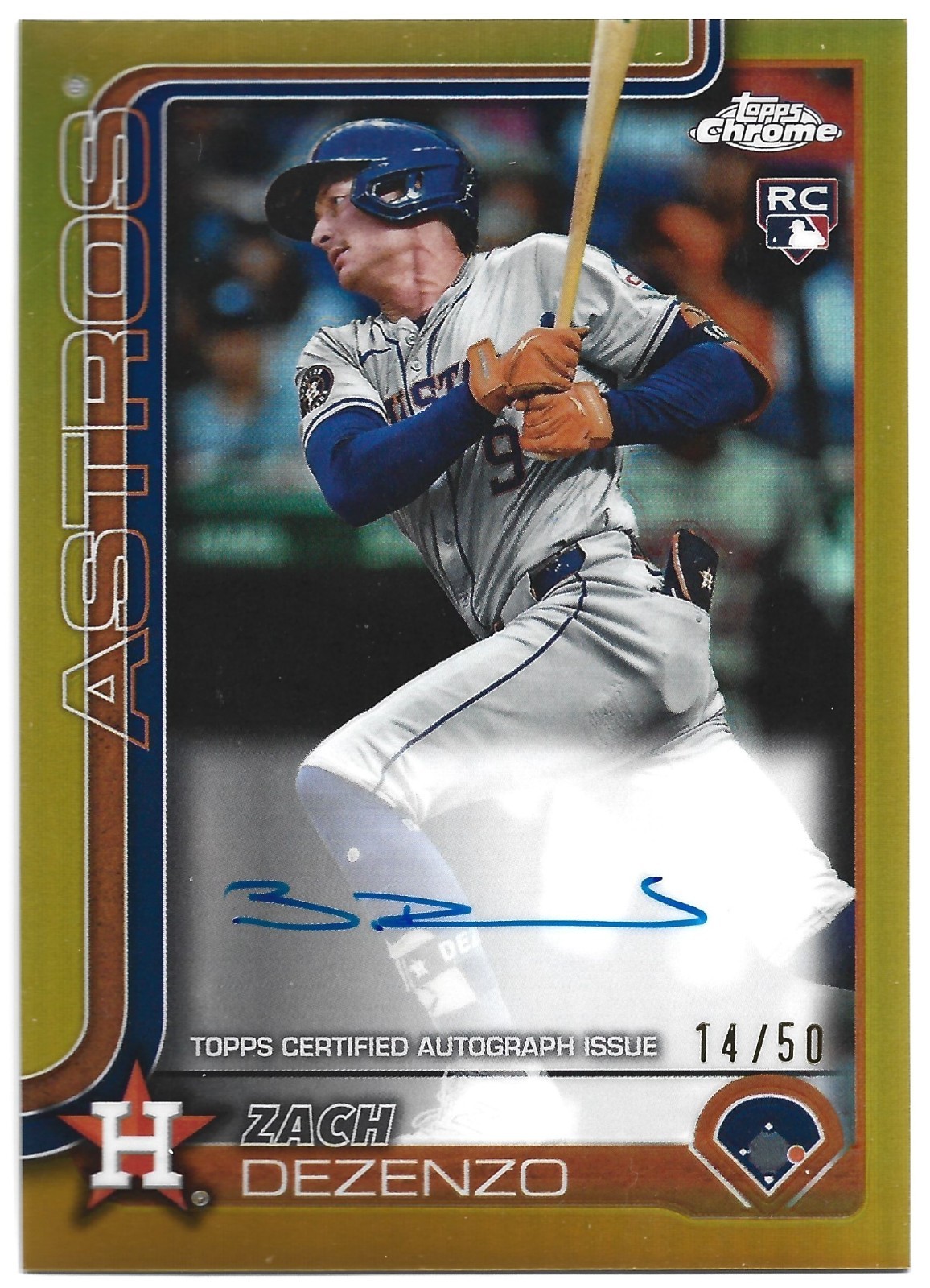 2025 Topps Chrome #RA-ZD Zach Dezenzo RC /50 Auto Gold Refractor Astros Rookie