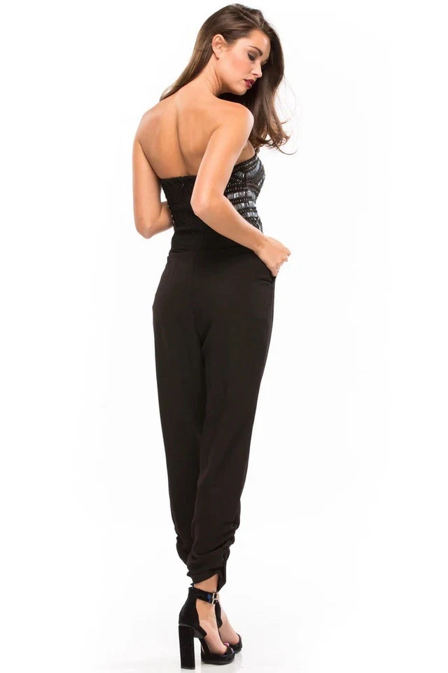 Mono para mujer Parker Giovanna adornado talla XS elegante con cuentas cóctel fiesta Foto 2 de 4