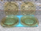 Set Of 6 Vintage Federal 1930's Yellow Depression Glass 9" Lunch Plates - Madrid