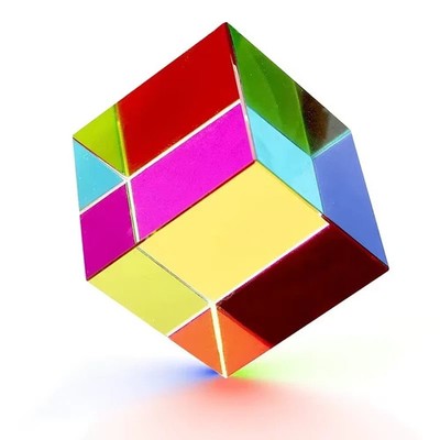 CMY Farbmischwürfel Acryl Prisma Block | Wissenschaft Spielzeug Schreibtisch Dekor Optische Kunst