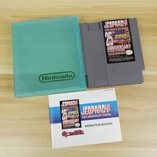 Jeopardy! 25th Anniversary Edition (Nintendo NES, 1990) Cartridge, Manual, Case