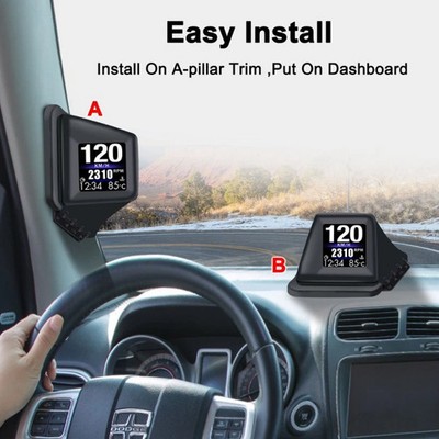 OBD2 Head-Up-Display Auto HUD Tacho GPS Geschwindigkeitsmesser Digitaler Alarm