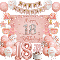 Deko 18 Geburtstag MäDchen RoséGold - Happy Birthday Banners Girlande, Spiralen
